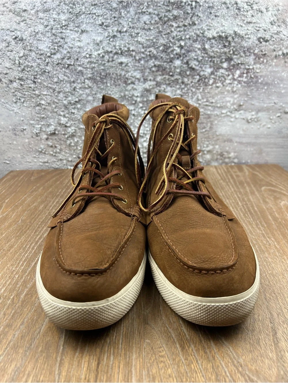 602 Polo by Ralph Lauren TAVIS Brown Leather High-Top Sneaker 16